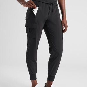 Athleta Sutton Jogger Pants Pockets Elastic Waist Black Size 0 XS